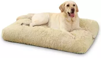 LuxusKollektion Hundebett Pl&uuml;sch, waschbar, rutschfest, 90x60cm