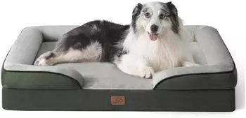 Bedsure Orthop&auml;disches Hundesofa 106x80x17cm, waschbar, tannengr&uuml;n