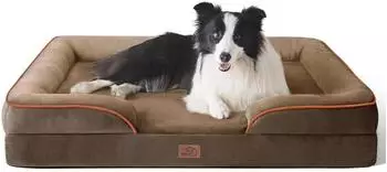 LuxusKollektion Orthop&auml;disches Hundebett mit Rand, 89x63cm, braun