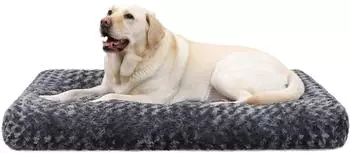 LuxusKollektion Hundebett dunkelgrau, waschbar, rutschfest, 91x68cm