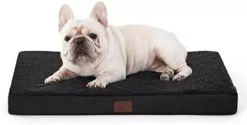 LuxusKollektion Orthop&auml;disches Hundebett, waschbar, schwarz, 76x51x8cm