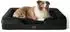 LuxusKollektion Orthopädisches Hundebett mit Kistenschaum, 97x71cm, schwarz