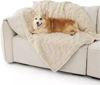LuxusKollektion Hundedecke Coral Fleece, cremewei&szlig;, 120x100cm