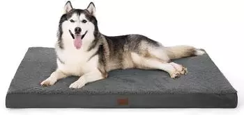 LuxusKollektion Orthop&auml;disches Hundebett, waschbar, 135x91x10cm, dunkelgrau