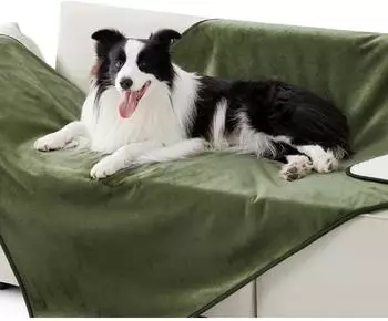 LuxusKollektion Hundedecke Sherpa Fleece wasserdicht olivgr&uuml;n XL (127x152cm)