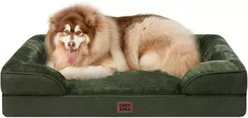 LuxusKollektion Orthop&auml;disches Hundebett XXL, Memory Foam, dunkelgr&uuml;n, 132x104cm