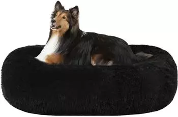 LuxusKollektion Orthop&auml;disches Hundebett Donut, rund, schwarz, 80cm &Oslash;