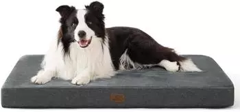 LuxusKollektion Orthop&auml;disches Hundebett mit Memory-Schaum, dunkelgrau, L 89x56x8cm