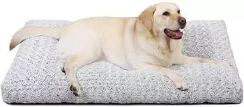 LuxusKollektion Hundebett XL waschbar, flauschig, hellgrau, 105x70x9cm