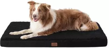 LuxusKollektion Orthopädisches Hundebett, schwarz, waschbar, 112x81x8cm