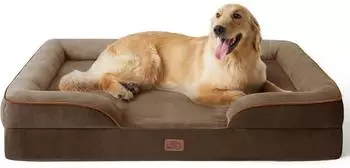 LuxusKollektion Orthopädisches Hundebett 122x89cm, waschbar, braun
