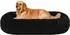 LuxusKollektion Hundebett Donut rund, orthopädisch, waschbar, 100cm Ø, schwarz