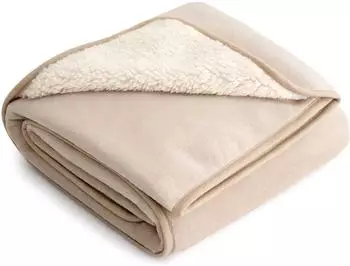 LuxusKollektion Hundedecke wasserdicht Sherpa Fleece cremefarben 100x120cm