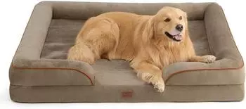 LuxusKollektion Orthopädisches Hundebett 134x106cm, haselnussbraun, waschbar, rutschfest