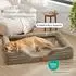 LuxusKollektion Orthopädisches Hundebett 134x106cm, haselnussbraun, waschbar, rutschfest