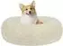 LuxusKollektion Rundes Hundebett Donut orthopädisch, Plüsch, beige, 70cm Ø