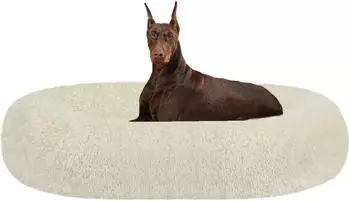 LuxusKollektion Hundebett rund, orthopädisch, waschbar, 120cm Ø, beige