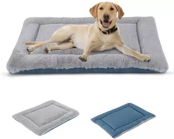 LuxusKollektion Hundebett waschbar, weich & warm, grau/blau, L (91x58cm)