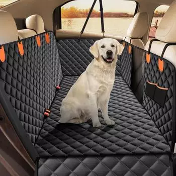 LuxusKollektion Hundedecke R&uuml;ckbank mit Seitenschutz & Sichtfenster, wasserdicht, 135x45x54cm, schwarz