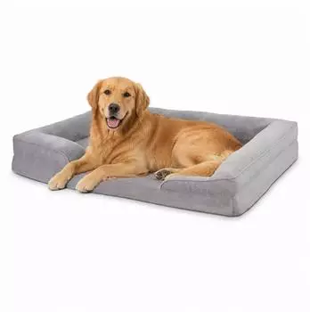 Relaxdays Hundebett orthopädisch, Memory Foam, 17x106x80cm, grau
