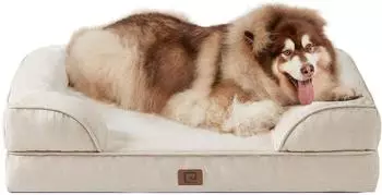 LuxusKollektion Orthop&auml;disches Hundebett XXL 132x104cm, Memory Foam, beige