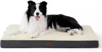 LuxusKollektion Orthop&auml;disches Hundebett 91x69x8cm, grau/beige, waschbar