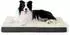 LuxusKollektion Orthopädisches Hundebett 91x69x8cm, grau/beige, waschbar