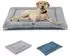 LuxusKollektion Hundebett waschbar, beidseitig verwendbar, grau/blau, S (60x45cm)