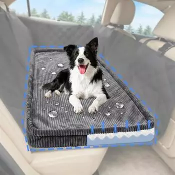LuxusKollektion Hundebett Auto R&uuml;cksitz dunkelgrau, orthop&auml;disch, 127x62,5x5cm