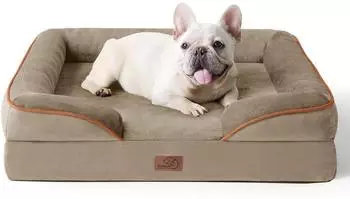 LuxusKollektion Orthop&auml;disches Hundebett mit Kistenschaum, 71x58cm, haselnussbraun