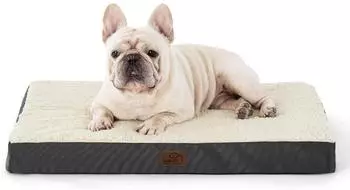 LuxusKollektion Orthop&auml;disches Hundebett, waschbar, 76x51x8cm, grau/beige