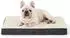 LuxusKollektion Orthopädisches Hundebett, waschbar, 76x51x8cm, grau/beige