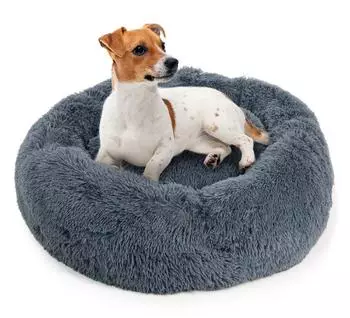 Wallace & Jones Ceddie Hundebett rund, flauschig, dunkelgrau, &Oslash; 80cm