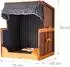 Relaxdays Hundestrandkorb Holz & Rattan mit Napf, 75x65x95cm