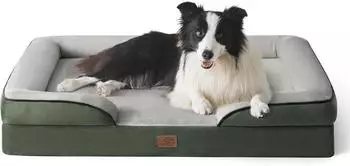 LuxusKollektion Orthop&auml;disches Hundebett 89x63cm, tannengr&uuml;n