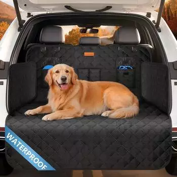 LuxusKollektion Kofferraumschutzdecke Hund mit Seiten- und Ladekantenschutz, universal, wasserdicht, schwarz
