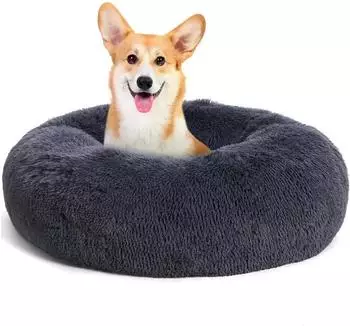 LuxusKollektion Hundebett Donut rund, orthop&auml;disch, dunkelgrau, 70cm &Oslash;