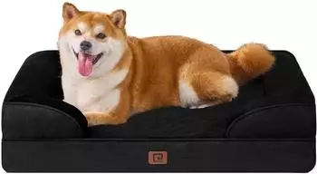 LuxusKollektion Orthop&auml;disches Hundebett Memory Foam, 89x56cm, wasserdicht, rutschfest, schwarz