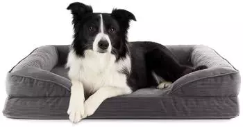 Lumaland Hundebett Cord M 90x65cm grau, orthop&auml;disch, waschbar