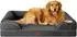 LuxusKollektion Orthopädisches Hundebett XL, Memory Foam, 112x81cm, dunkelgrau