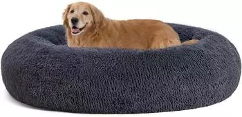 LuxusKollektion Orthop&auml;disches Hundebett Donut, rund, dunkelgrau, 120cm &Oslash;