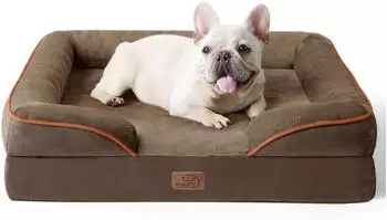 LuxusKollektion Orthop&auml;disches Hundebett mit Kistenschaum, braun, 71x58cm