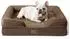 LuxusKollektion Orthopädisches Hundebett mit Kistenschaum, braun, 71x58cm