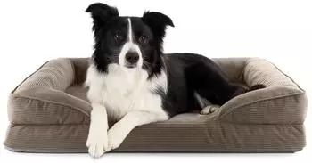 Lumaland Orthop&auml;disches Hundebett Cord 90x65cm, Memory-Schaumstoff, waschbar