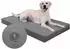 LuxusKollektion Orthopädisches Hundebett grau, wasserdicht, Kunstleder, 111x81x9cm