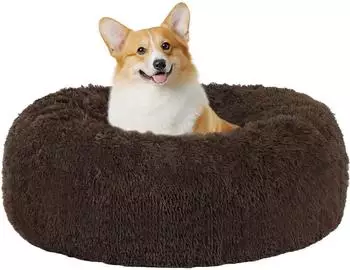 LuxusKollektion Hundebett rund orthop&auml;disch, waschbar, 70cm &Oslash;, braun