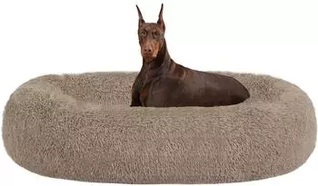 LuxusKollektion Hundebett Donut orthop&auml;disch, rund, kamelbraun, 120cm &Oslash;