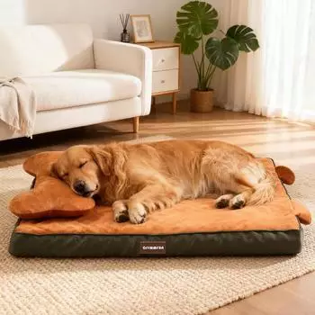 LuxusKollektion Orthop&auml;disches Hundebett Memory-Schaum, wasserdicht, orange, XL