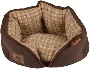 Love Story Rundes Hundebett aus Polyester, braun, &Oslash; 40cm (6COU667NO)