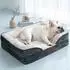 LuxusKollektion Orthopädisches Hundebett mit Eierschaum, wasserdicht, grau, 71x59x16cm